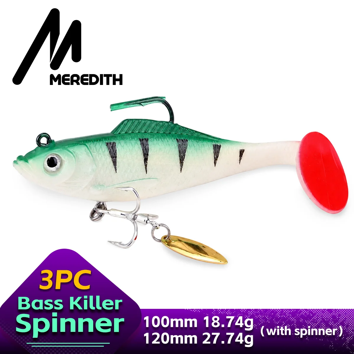 Fishing Lure Blade Bait - MEREDITH Spinning-Köder 10cm 12cm mit Metallhaken