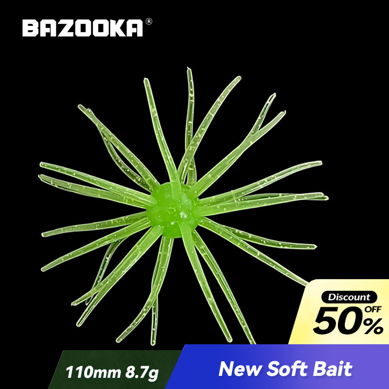 Fishing Lure Swimbait - Bazooka-Angelköder, simulierter Seeigel-Köder, weicher Silikonköder für