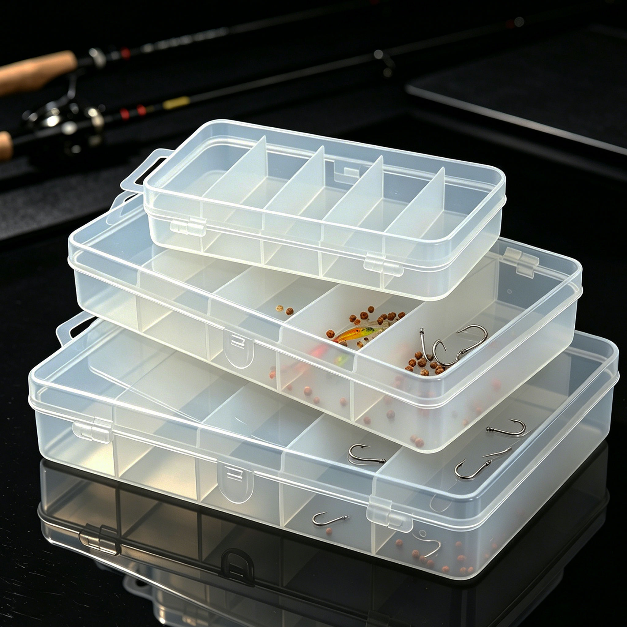 Fishing Lure Box - 1/3 Stück Plastik-Angelköderbox in 3 Größen,