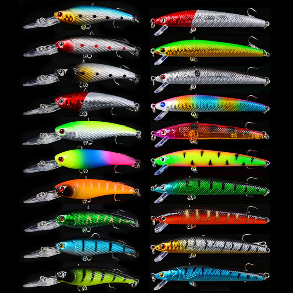 Fishing Lure Topwater - 20 teile/los Minnow Angeln Lockt Set