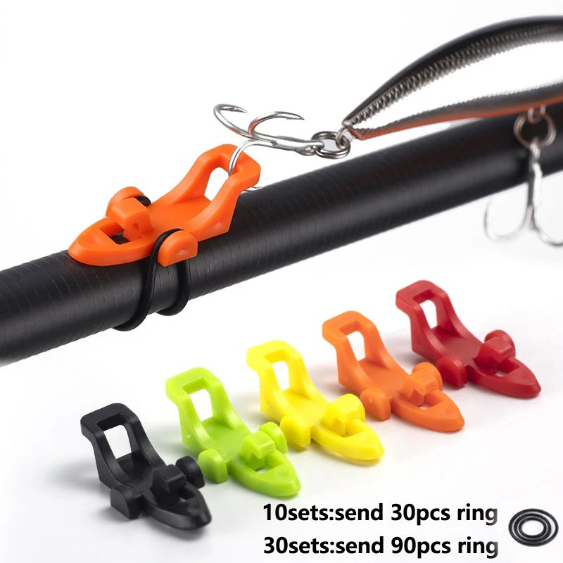 Fishing Lure Jig - 1-10 Stück Angelruten-Hakenhalter Köderhalter Jig-Haken Sicherheitshalter
