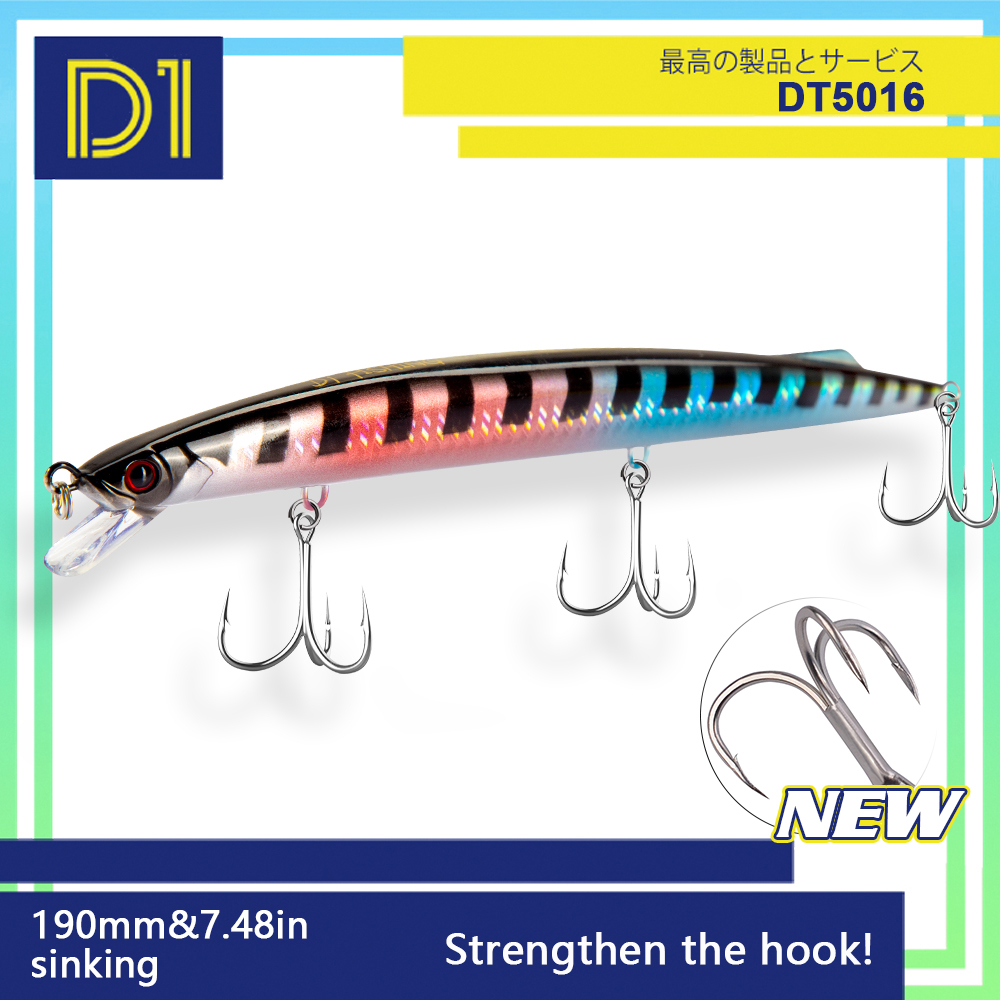Fishing Lure Jerkbait - D1 Meeresfischköder 190mm 36g Trolling-Sinking-Wobbler Tiefe