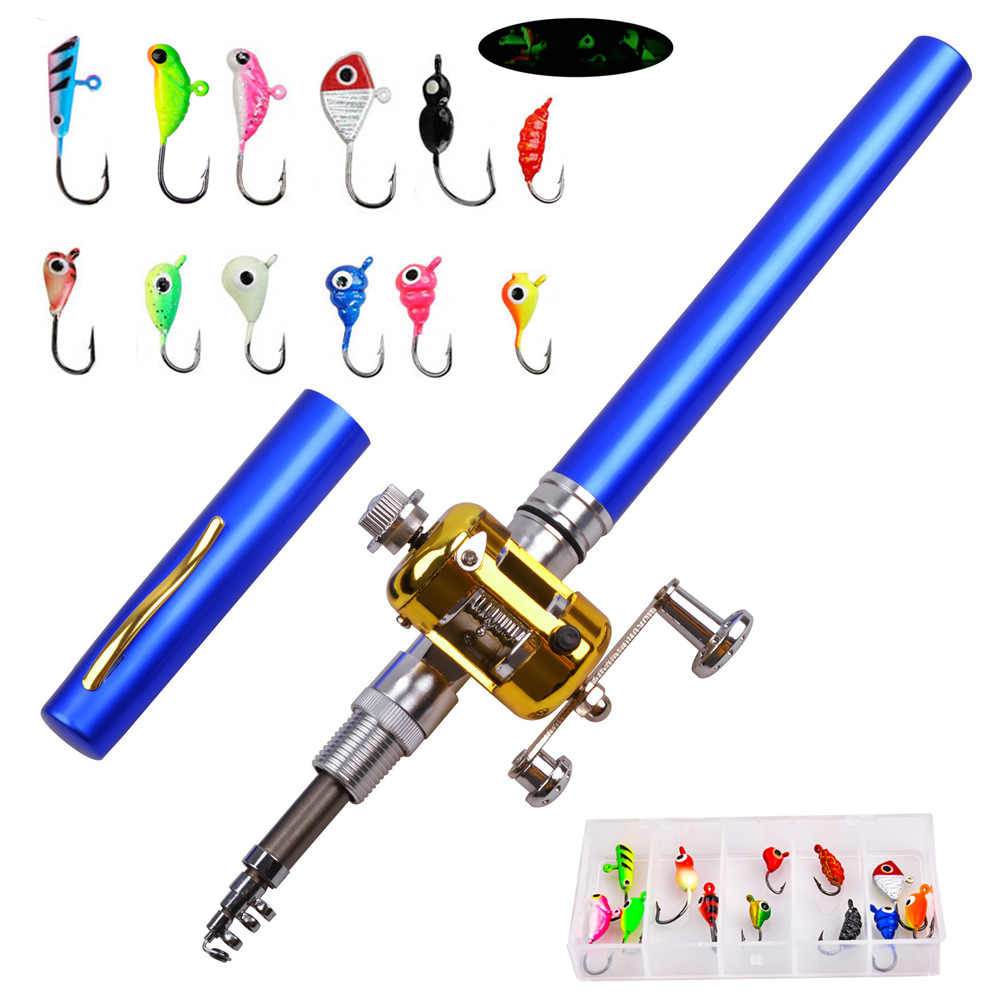 Fishing Lure Jig - Mini Eis Angelrute Combo mit 12