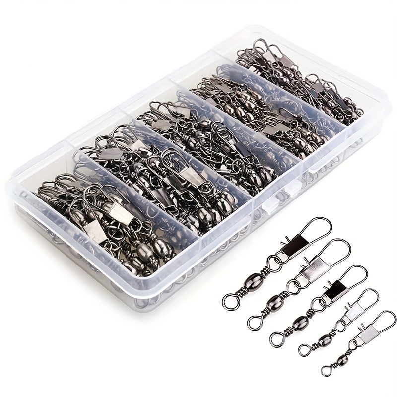 Fishing Lure Accessories - 50/200 Stück Barrel-Snap-Wirbel Angelzubehör, Ausrüstung mit