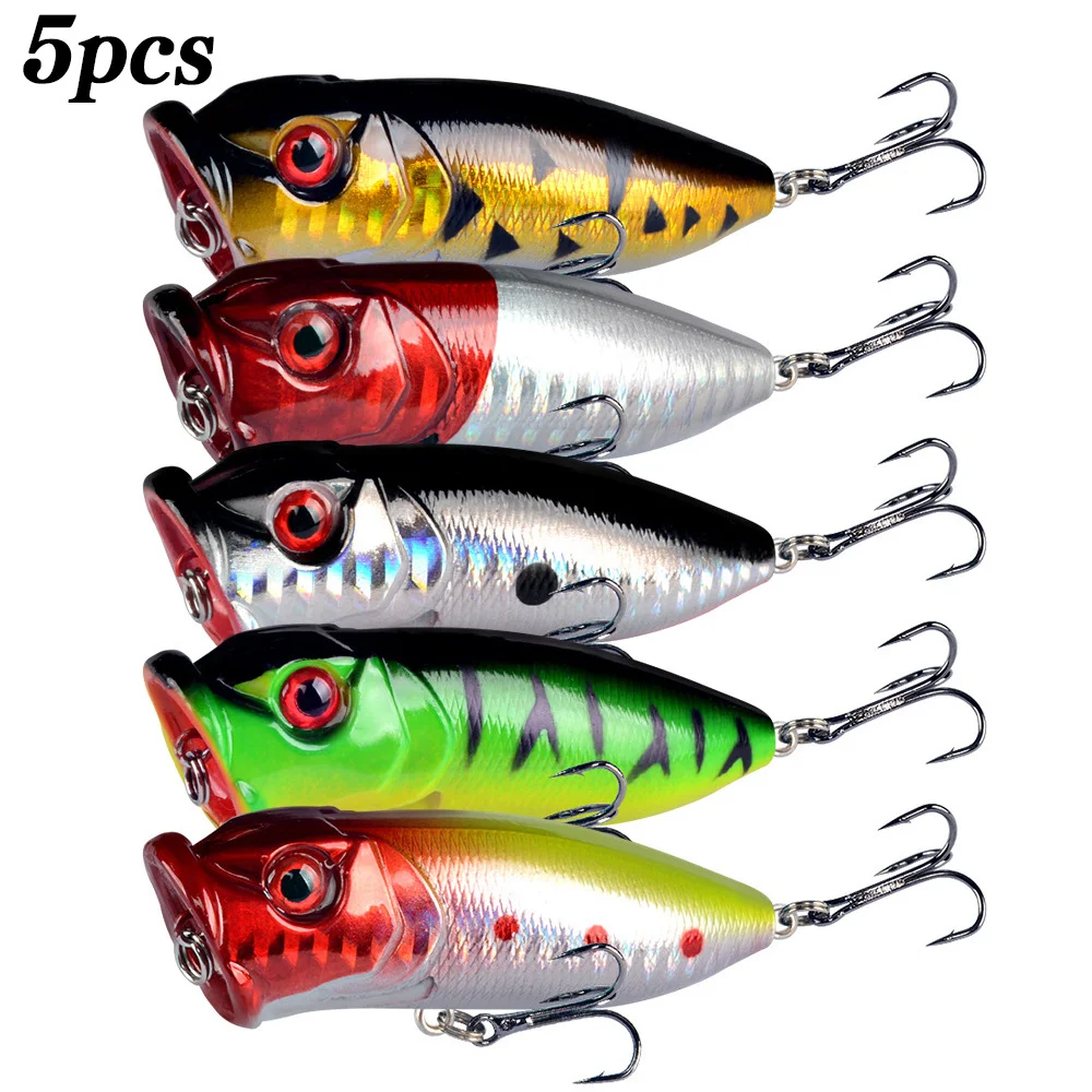 5 Stücke Popper Angelköder 3d  – Fishing Lure Topwater Bewertung und Preis