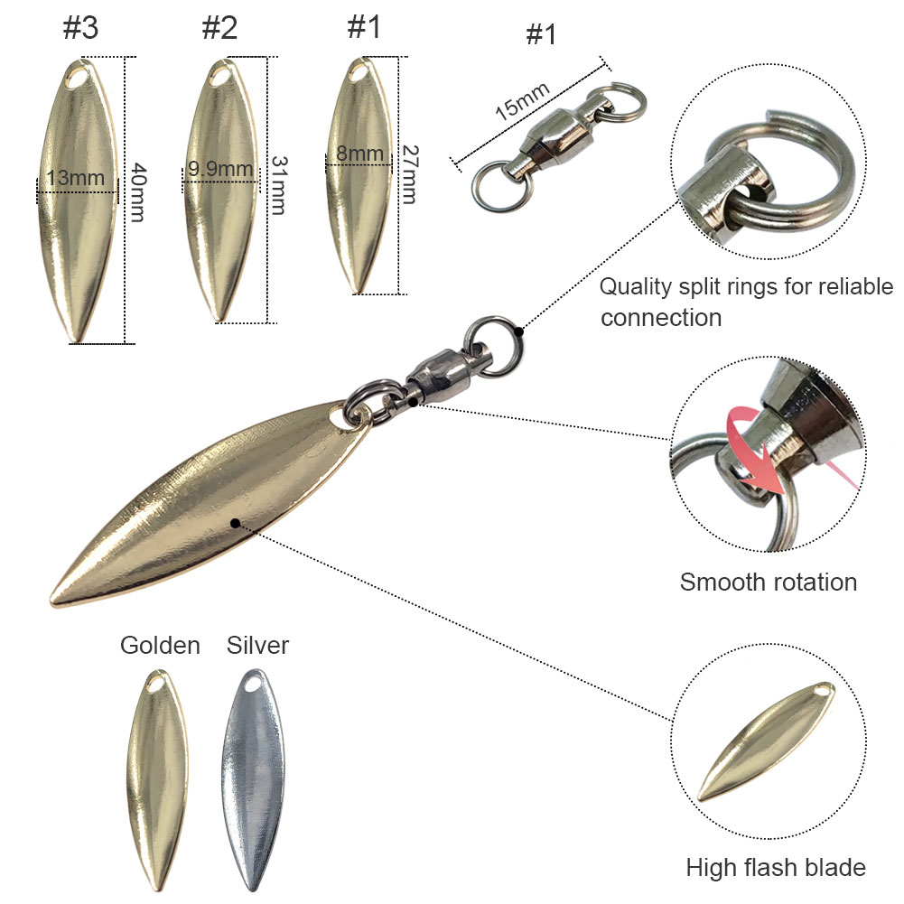 10 stücke Willowleaf Klingen S – Fishing Lure Blade Bait Bewertung und Preis