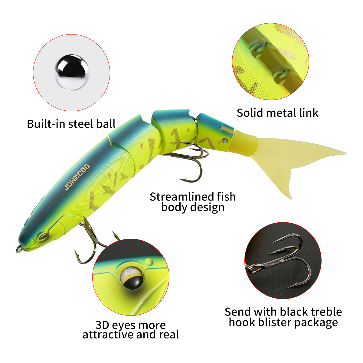 Johncoo Angelköder mit Gelenk, – Fishing Lure Topwater Bewertung und Preis